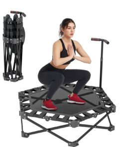 RDTOK Fitness Trampolin für Erwachsene Klappbar 106cm 3-Fach Höhenverstellbar Mit X-Rahmen 275kg Tragkraft