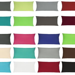 Wasserbetten Markensho Doppelpack Baumwolle Renforcé Kissenbezug - 2X 40x80 cm Uni - Grau