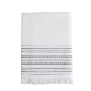 Chakra Professional Weiß/Hellgrau/Dunkelgrau Bambus und Baumwolle tiefes Badetuch 100 x 150 cmluxuriöses Badetextil - St