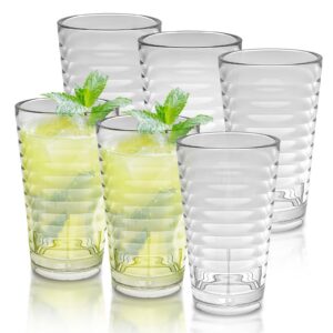 ALIMOTA Stapelbare Glas-Trinkgläser – Bruchfest für kalte und heiße Getränke, Spülmaschinenfest, perfekt für Familie & P