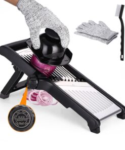 Mandoline Gemüsehobel 5-in-1 Profi Verstellbar | Gemüseschneider Edelstahl | Gurken, Obst, Karotten Schneider mit Reinig