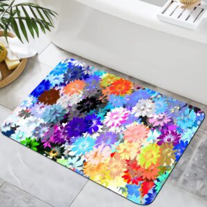 YISUMEI Badezimmerteppich Schnellwaschbar Rutschfester Absorbierend(Buntes Blumenmuster) YISUMEI Badezimmerteppich 42x
