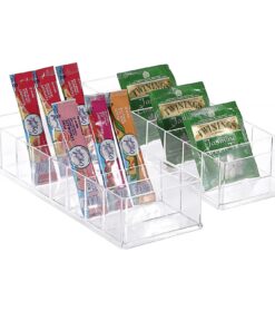 SUMTree 2er-Pack Wasser-Getränke-Paket-Organizer, klare Acryl-Fächer, Wassergeschmack, Küchen-Organizer für Teebeutel, g