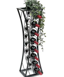 DanDiBo Metall Weinregal - Modern für Schmalräume, 96536 Flaschenständer 80 cm - Schwarz Stehend