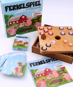 ROMBOL Ferkelspiel Premium - lustiges Würfelspiel für Familie inkl. Erweiterung & zusätzliche Abenteuer