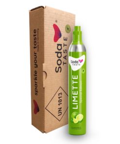 SodaTASTE CO2-Zylinder tauschen für Wassersprudler - Natürliches Limetten-Aroma, zuckerfrei, bis zu 60l gesprudeltes Was