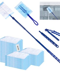 50 Tücher für Swiffer Staubmagnet Nachfüllpack Set - Reinigungsstaubtuch für Schmutz und Tierhaare - 1 Handgriff, 1 Tele