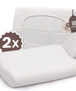 Gesundheitskissen Bezug Atmungsaktiv Hautfreundlich 95% Baumwolle Waschbar 2er Pack 30-45x50-65cm Weiß