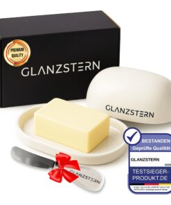 Elegante Butterdose aus Keramik – 250g Butterglocke – Spülmaschinenfest – Stilvoll & Praktisch für jede Küche – Diamant