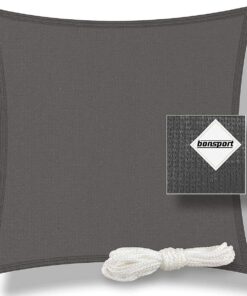 bonsport Sonnensegel 2,5x2,5 m – quadratisch, Graphit, starker UV-Schutz