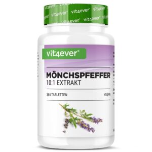 Mönchspfeffer 365 Tabletten - Hochdosiert - 20 mg Extrakts pro Tablette - 100% Vegan - Ohne Unerwünschte Zusätze - Wasch