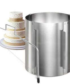 Professionaler Tortenring und Schneiderei 20 cm Hoch - Edelstahlbackset für Hobby-Backer und Profis, 2-teiliges Set hoch