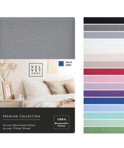 VelvetHome Spannbettlaken 100% gekämmte Baumwolle Dunkelgrau Premium Qualität | VelvetHome 180x200cm SpannbettlakenMade