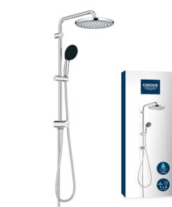 GROHE Vitalio 250 Wassersparendes Regenduschen Duschset ohne Armatur chromed 8l/min Duschkopf 2 Strahlarten 74cm Duschst
