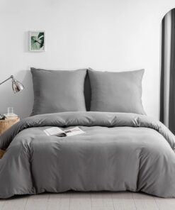 Good Nite 100% Polyester Mikrofaser Bettwäsche Set für Komfort und Hygiene Anthrazit 240x220cm+80x80cm*2 Reißverschluss