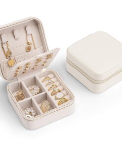 Vlando kleine Schmuckkästchen für Damen - Reise Jewelry Organizer mit Leder, Größe Klein, perfect für Hochzeit und Gesch