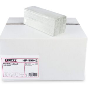 Quickly Papierhandtuch 1-lagig C-Falz, Recycling, für Umweltbewusste, Haususe, |000 Stück, 25 x 31 cm Quickly Papierha