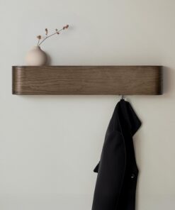 Kazai Toke | Moderne Holzgarderobe mit verdeckten Haken | Eiche, dunkel - FSC