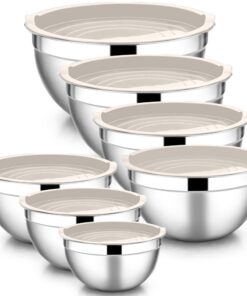 HaWare Rührschüssel, Edelstahl Schüssel 7er Set, Spülmaschinenfest, für Küchenzeremonien, mega Praktisch und hygienisch,