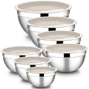 HaWare Rührschüssel, Edelstahl Schüssel 7er Set, Spülmaschinenfest, für Küchenzeremonien, mega Praktisch und hygienisch,