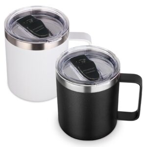 Volhoply isolierte Edelstahl-Kaffeebecher, doppeltwandig, halten heiß/kalt, ideal fürOutdoor-Aktivitäten(Assortiert, 420