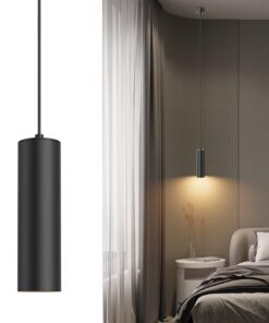 Klighten Pendelleuchte GU10 Zylinder Warmweiß 3000K Höhenverstellbar 20cm Schwarz