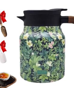 Bloom on Hotpot Teekanne, edelstahlbezogene 1000ml Teekanne mit Siebeinsatz für heiße und kalte Getränke (Vintage-Blumen