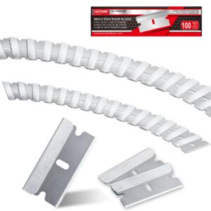 HAUTMEC 100 Pack einschneidige Rasierklingen | ultrascharf | rostbeständig | für Industrie und Heimwerker | 25029