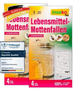 Inseko 8 x Lebensmittelmotte Fallen, insektizidfrei und geruchlos,Made in Germany