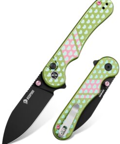 NedFoss DOPAMINE Klappmesser fürOutdoor-Use mit Survival-Funktionen, 7.5CM Stahl, Einhandmesser mit Aluminium-Griff, Sam