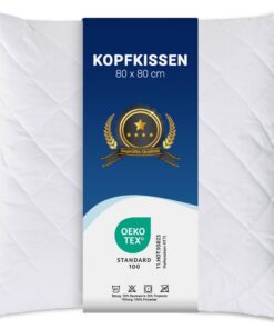 ZOLLNER Komfortables Kopfkissen - 80x80 cm - bis 95°C waschbar - Hotelqualität OEKO-TEX STANDARD 100 - hochwertige Synth