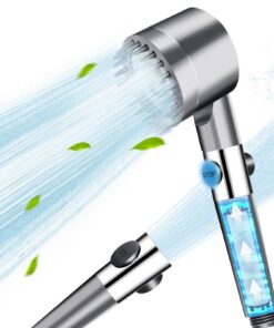 Wassersparend Hochdruck Duschkopf mit Filter und Regendusche | Massage Handbrause mit 3+1 Strahlarten und Stoppfunktion