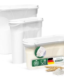 Novaliv Schüttdosen zum Streuen - 4l + 2,4l + 1,3l Vorratsdosen mit Deckel für Küchenorganisation undMeal-Prep