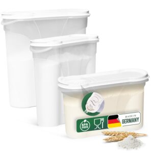Novaliv Schüttdosen zum Streuen - 4l + 2,4l + 1,3l Vorratsdosen mit Deckel für Küchenorganisation undMeal-Prep