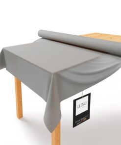 LILENO HOME Mittelgrau Tischdeckenrolle 1,10 x 25 m - Stoffähnliche, abwaschbare Tischdeko für das Esszimmer - Premium-Q