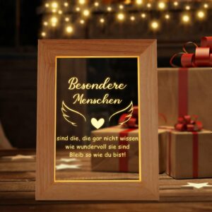 PRSTENLY Muttertagsgeschenke für Mama | Holz Fotorahmen | Dankeschön Geschenke für Frau & Mann