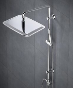 Görbach Edelstahl Regendusche ohne Armatur, chrom(glatt), 35x25cm für moderne Badezimmer, Stresslindernde Regenwasserstr