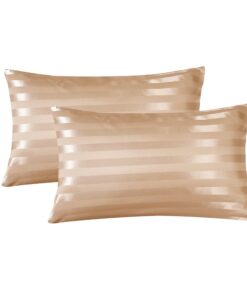 Damier Satin Kissenbezug Seidig Glänzend für Haar und Haut 2er-Pack Damier Satin Kissenbezug 40x80cm Beige Luxus Haar