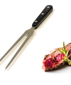 Kerafactum Tranchiergabel Edelstahl lang mit Zinken und Bratengabel für flaches Fleisch grillen