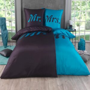 Kuscheli® ÖkoTex Zertifiziert 4-teiliges Partner Bettwäscheset 135x200 + 80x80 | seidig weich, Mikrofaser Bettwäsche für