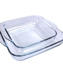 Borcam 2er Set)eckige Auflaufformen für Cake&Bakery 28x28x6cm & 22x22x6cmprofessionell für Küchen-Bäcker und Hobby-Koche