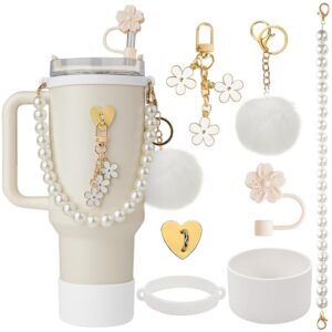 ROMANVIC Stanley Cup Zubehör Set - Haltbarkeitssriehrer, Tuchriemen und Silikon Abdeckung für 800-1100ml Tumbler - Ideal