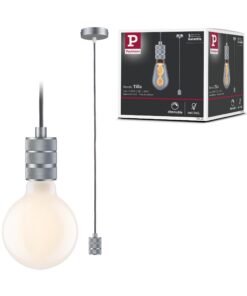 Paulmann 78434 Neordic Pendelleuchte für schlafreiche Nächte ohne Leuchtmittel max. 60 Watt Hängeleuchte Alu Metall E27