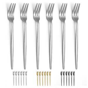 Evanda Dessertgabeln 6er Pack 16,5cm, Edelstahl Kuchengabel, Familie Vorspeisengabel leicht zu reinigen, spülmaschinenfe