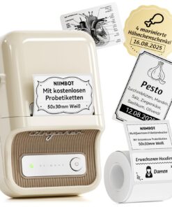 NIIMBOT Selbstklebendes Etikettiergerät B21 für Lernen und Scrapbooking - Bluetooth-Drucker mit 230 Etiketten