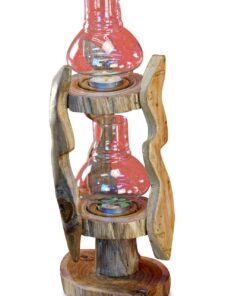 Kinaree Teak Teak Windlicht - Stehende Laterne - für Outdoor-Abendbereiche (Naturfarbe)