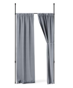 Umbra Ausziehbare Vorhangstange 36–66 Zoll (91–167 cm) Ø25 mm – Montage ohne Bohren & Schrauben, Schwarz