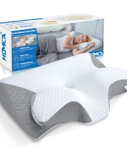 HOMCA Memory Foam Ergonomisches Nackenkissen für Rücken-, Seiten- und Bauchschläfer 60x40x12/14cm