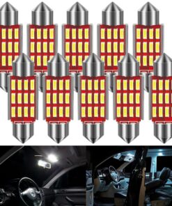 NAVESO Auto-LED-Innenbeleuchtung, 10 Stück 36MM LED, Kaltweiß, einfach zu verwenden, für Auto-Innenraum, 12V-Led-Birne