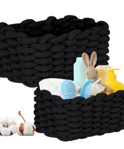 2 Pcs Aufbewahrungskörbe Baumwolle, Baumwollseil geflochten, Speicher- und Organisator für Kinderzimmer, Wohnzimmer und